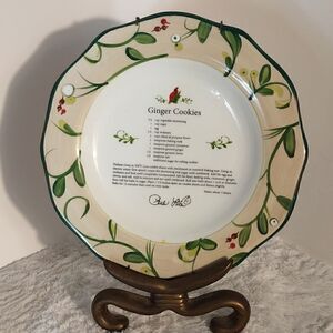 Paula Deen Home For The Holidays "Ginger Cookies" Recipe Plate